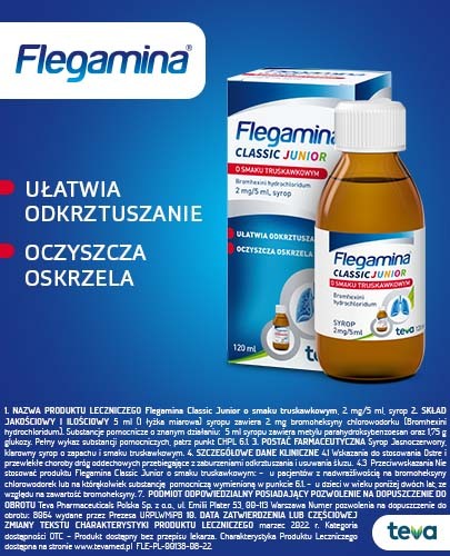 Flegamina Junior syrop 2mg/5ml o smaku truskawkowym 120 ml