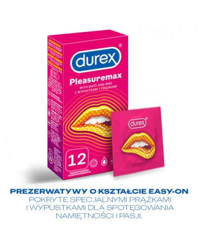 Durex PleasureMax prezerwatywy z wypustkami i prążkami 12 sztuk