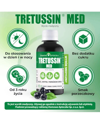 Tretussin Med syrop o smaku czarnej porzeczki 165 ml