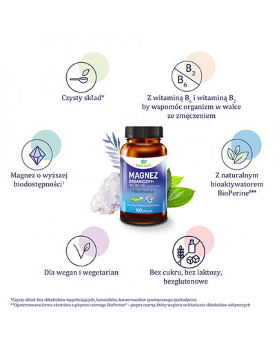 Naturell Magnez Organiczny + 100 kapsułek