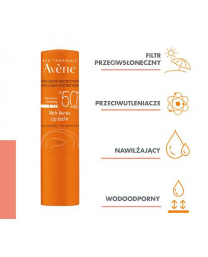 Avene pomadka do ust bardzo wysoka ochrona SPF 50+ 3 g