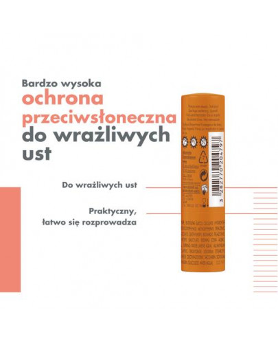 Avene pomadka do ust bardzo wysoka ochrona SPF 50+ 3 g