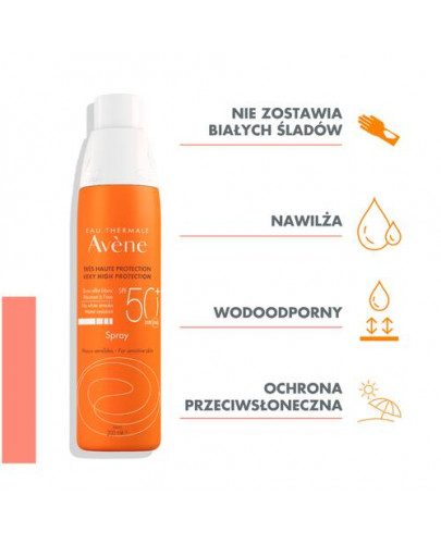 Avene bardzo wysoka ochrona przeciwsłoneczna spray SPF 50+ 200 ml