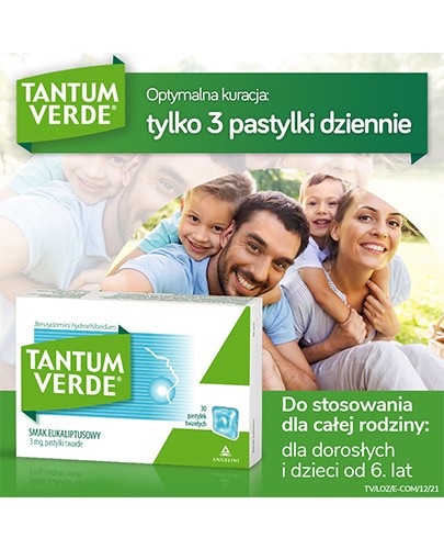 Tantum Verde 3 mg Smak Eukaliptusowy 30 sztuk