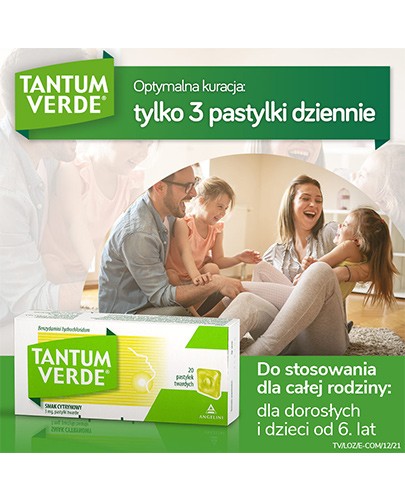 Tantum Verde 3 mg pastylki do ssania smak cytrynowy 20 sztuk