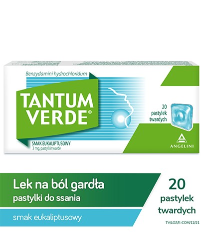 Tantum Verde 3 mg pastylki do ssania smak eukaliptusowy 20 sztuk