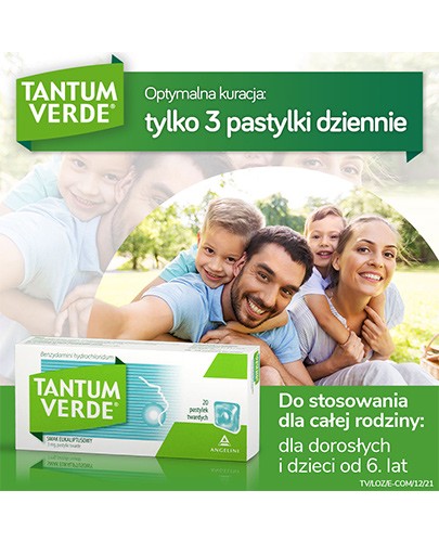 Tantum Verde 3 mg pastylki do ssania smak eukaliptusowy 20 sztuk