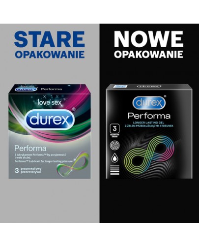 Durex Performa prezerwatywy 3 sztuki + kieszonka DUREX 1 sztuka