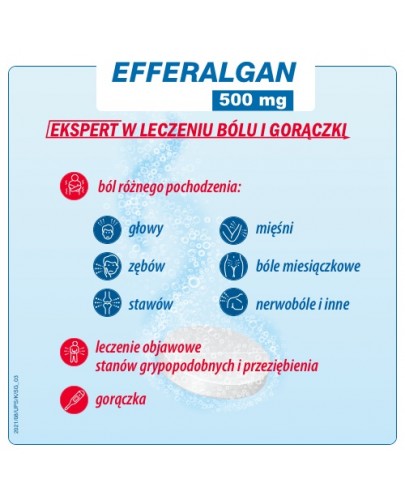 Efferalgan 500 mg 16 tabletek musujących