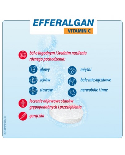 Efferalgan Vitamin C 330 mg + 200 mg 20 tabletek musujących