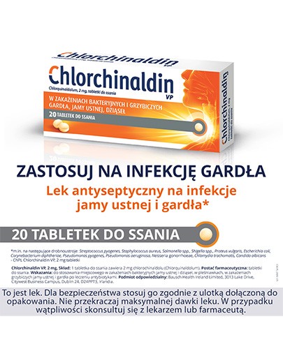 Chlorchinaldin VP 2mg 20 tabletek do ssania