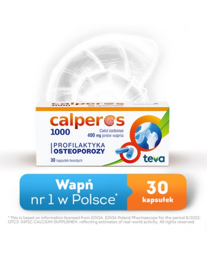 Calperos 1000 400 mg jonów wapnia 30 kapsułek