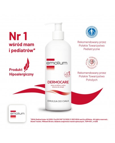 Emolium Dermocare emulsja do ciała od urodzenia 400 ml