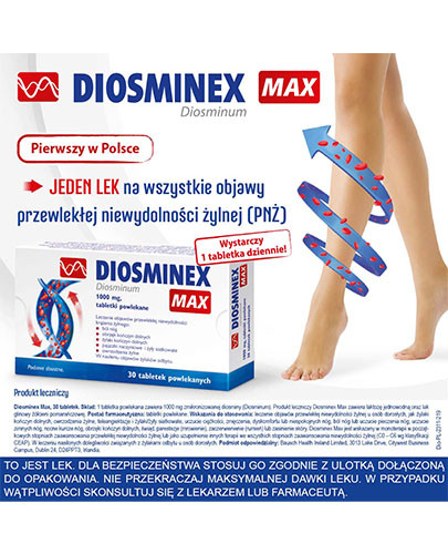 Diosminex Max 1000mg 30 tabletek
