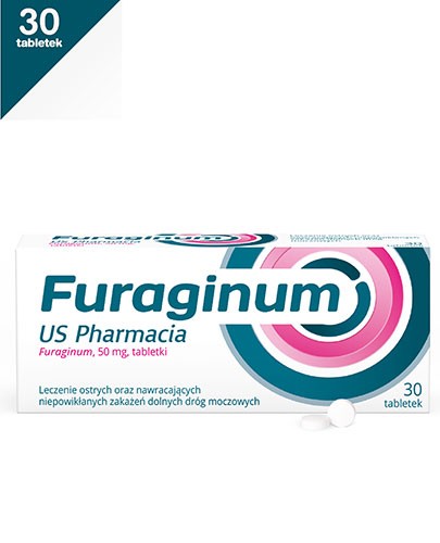 Furaginum US Pharmacia 50mg leczenie zakażeń dróg moczowych 30 tabletek
