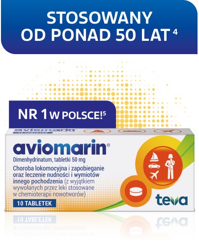 Aviomarin 50mg 10 tabletek