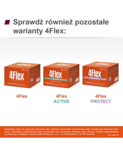 4 Flex, kolagen fortigel + witamina C o smaku czarnej porzeczki, saszetki, 30 sztuk