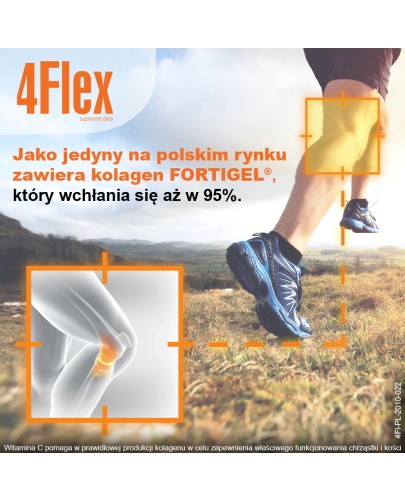 4 Flex kolagen nowej generacji z witaminą C o smaku czarnej porzeczki 30 saszetek