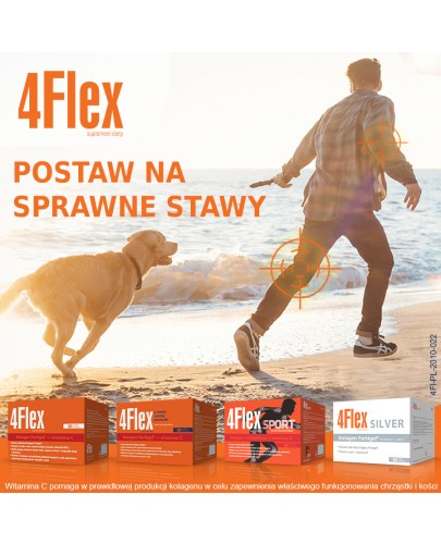 4 Flex kolagen nowej generacji z witaminą C o smaku czarnej porzeczki 30 saszetek