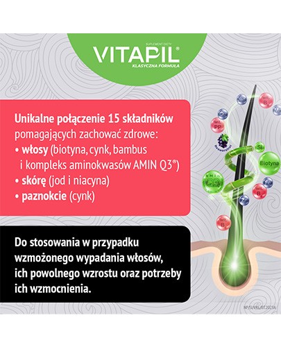 Vitapil biotyna + bambus + kompleks AMIN Q3 60 kapsułek