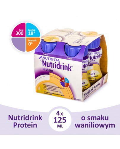 Nutridrink Protein smak waniliowy 4x 125 ml