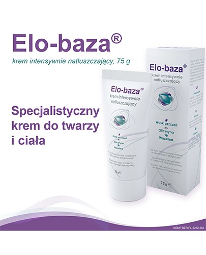 Elo-Baza krem intensywnie natłuszczający dla skóry bardzo suchej, wrażliwej ze skłonnościami do alergii 75 g