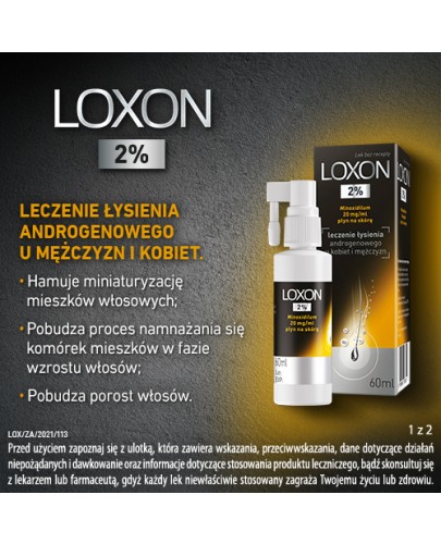 Loxon 2% płyn przeciwko wypadaniu włosów 60 ml