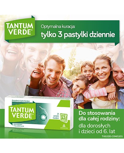 Tantum Verde 3 mg pastylki do ssania smak miętowy 20 sztuk