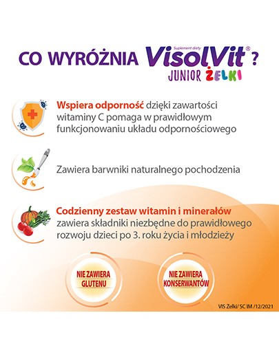 Visolvit Junior żelki dla dzieci powyżej 3 roku życia 50 sztuk Krótka data - 2024-04-30