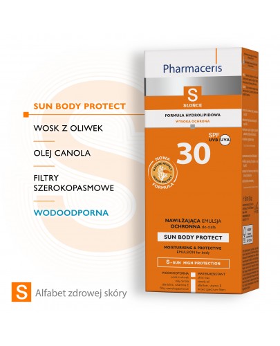 Pharmaceris S Sun Body Protect nawilżająca emulsja ochronna do ciała SPF 30 150 ml [Kup 2 produkty Phamaceris S = kosmetyczka]