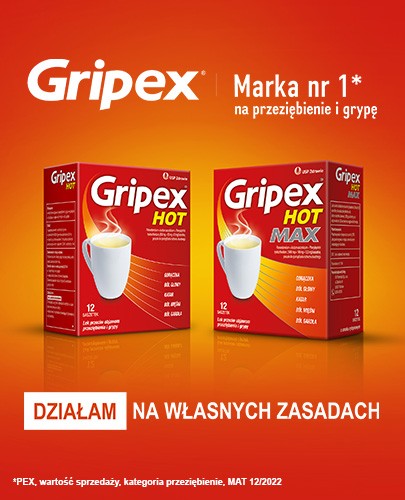 Gripex Hot Max 1000 mg + 100 mg + 12,2 mg 8 saszetek