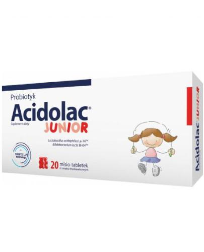 zdjęcie produktu Acidolac Junior o smaku truskawkowym 20 misio-tabletek