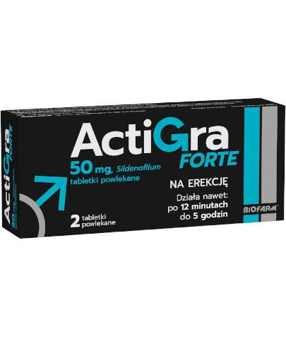 podgląd produktu Actigra Forte 50 mg 2 tabletki powlekane