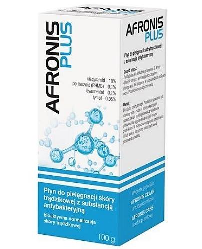 podgląd produktu Afronis Plus płyn do pielęgnacji skóry trądzikowej z substancją antybakteryjną 100 g