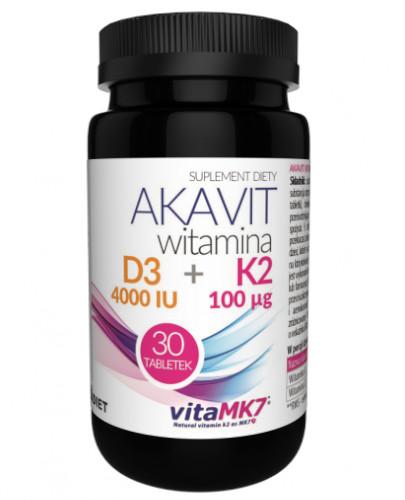 podgląd produktu VitaDiet Akavit Witamina D3 4000 IU + K2 100 µg 30 tabletek