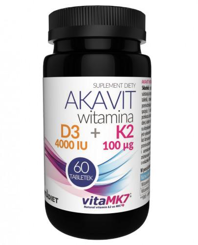 podgląd produktu VitaDiet Akavit Witamina D3 4000 IU + K2 100 µg 60 tabletek