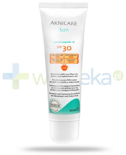 podgląd produktu Synchroline Aknicare Sun SPF30 delikatna emulsja ochronna do skóry tłustej i trądzikowej 50 ml
