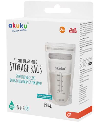 podgląd produktu Akuku sterylne woreczki do przechowywania pokarmu 30 sztuk [A0011]