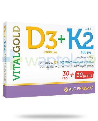 podgląd produktu Alg Pharma D3 + K2 VitalGold 40 tabletek