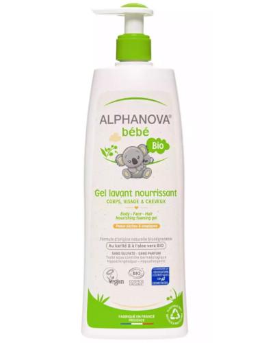 podgląd produktu Alphanova Bebe organiczny odżywczy żel do mycia skóry suchej i atopowej 500 ml