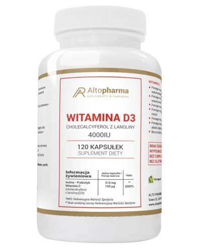 zdjęcie produktu Altopharma Witamina D3 4000 IU + Prebiotyk 120 kapsułek