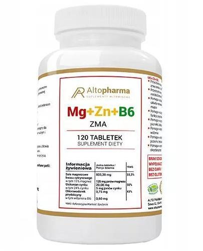 podgląd produktu Altopharma ZMA Magnez + Cynk + B6 120 tabletek