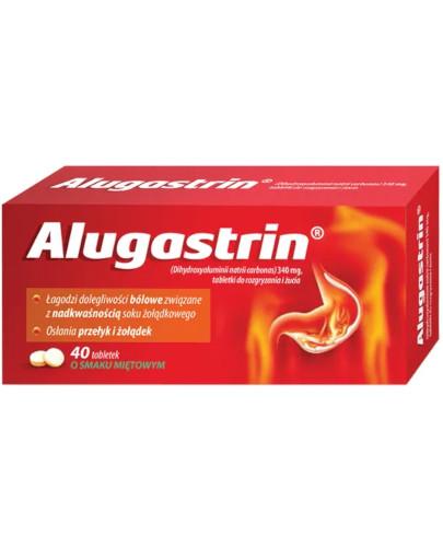 zdjęcie produktu Alugastrin, 340 mg, tabletki do rozgryzania i żucia o smaku miętowym 40 sztuk