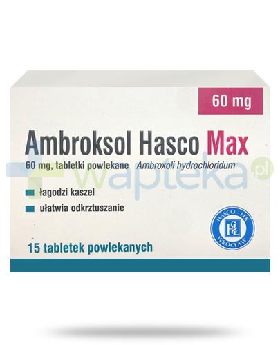 podgląd produktu Ambroksol Hasco Max 60mg 15 tabletek powlekanych