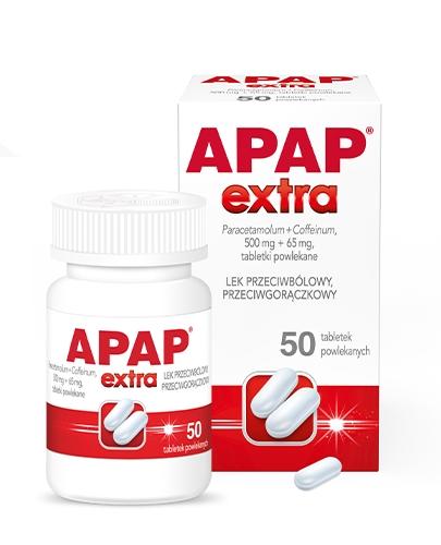 podgląd produktu Apap Extra 500 mg + 65 mg 50 tabletek