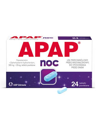 zdjęcie produktu Apap Noc 500 mg + 25 mg 24 tabletki