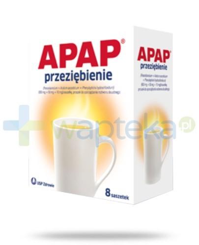 podgląd produktu Apap Przeziębienie 650 mg + 50 mg + 10 mg 8 saszetek