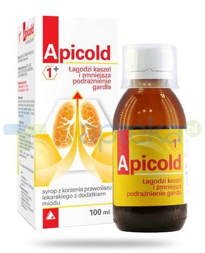 zdjęcie produktu Apicold 1+ syrop z korzenia prawoślazu lekarskiego z dodatkiem miodu 100 ml