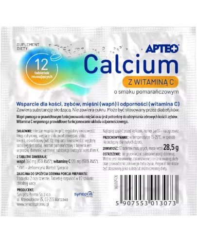 zdjęcie produktu Apteo Calcium w folii z witaminą C smak pomarańczowy 12 tabletek musujących