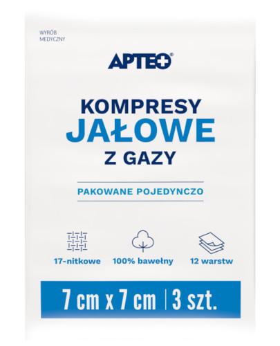 podgląd produktu Apteo Care Kompresy jałowe 7 cm x 7 cm 3 sztuk